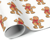 Weihnachts-Wrapping Paper Gingerbread Man Geschenkpapier (Rolleneckpunkt)
