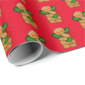 Weihnachts-Wrapping Paper Gingerbread Man Geschenkpapier (Rolleneckpunkt)