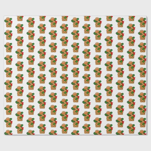 Weihnachts-Wrapping Paper Gingerbread Man Geschenkpapier (Flach)