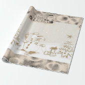 Weihnachts Wrapping Paper Happy Holidays Snowman Geschenkpapier (Ungerollt)