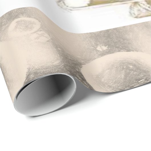 Weihnachts Wrapping Paper Happy Holidays Snowman Geschenkpapier (Rolleneckpunkt)