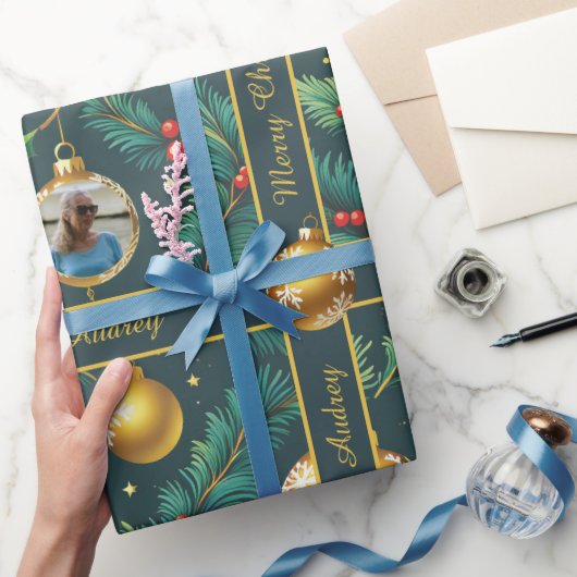 Weihnachts-Wrapping Paper mit Foto und Text Geschenkpapier (Schenken)