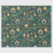 Weihnachts-Wrapping Paper mit Foto und Text Geschenkpapier (Flach)