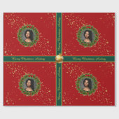 Weihnachts-Wrapping Paper mit Foto und Text Geschenkpapier (Flach)