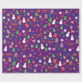 Weihnachts-Wrapping Paper mit Weihnachtsfiguren Geschenkpapier (Flach)