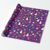 Weihnachts-Wrapping Paper mit Weihnachtsfiguren Geschenkpapier (Ungerollt)