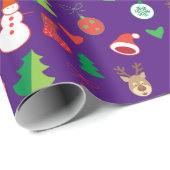 Weihnachts-Wrapping Paper mit Weihnachtsfiguren Geschenkpapier (Rolleneckpunkt)