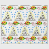 Weihnachts-Wrapping Paper Pinguin Snowflakes Geschenkpapier (Flach)