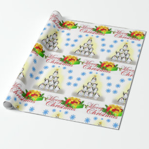 Weihnachts-Wrapping Paper Pinguin Snowflakes Geschenkpapier