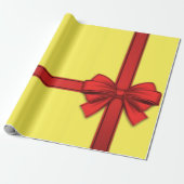 Weihnachts-Wrapping Paper Red Bow Yellow Geschenkpapier (Ungerollt)