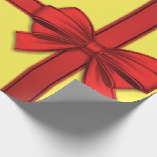 Weihnachts-Wrapping Paper Red Bow Yellow Geschenkpapier (Ecke)