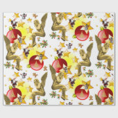 Weihnachts-Wrapping Paper Santa Angela Geschenkpapier (Flach)