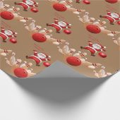 Weihnachts-Wrapping Paper Santa, Bowling Geschenkpapier (Ecke)
