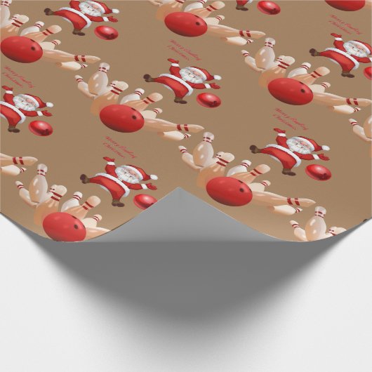 Weihnachts-Wrapping Paper Santa, Bowling Geschenkpapier (Ecke)