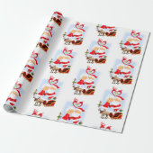 Weihnachts-Wrapping Paper Santa Claus, Mrs. Claus Geschenkpapier (Ungerollt)