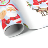 Weihnachts-Wrapping Paper Santa Claus, Mrs. Claus Geschenkpapier (Rolleneckpunkt)