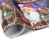 Weihnachts-Wrapping Paper Santa mit Rentierern Geschenkpapier (Rolleneckpunkt)