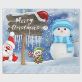 Weihnachts-Wrapping Paper Santa, Snowman Geschenkpapier (Flach)