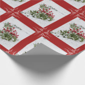 Weihnachts-Wrapping Paper - Schnee & Rote Tulissen Geschenkpapier (Ecke)