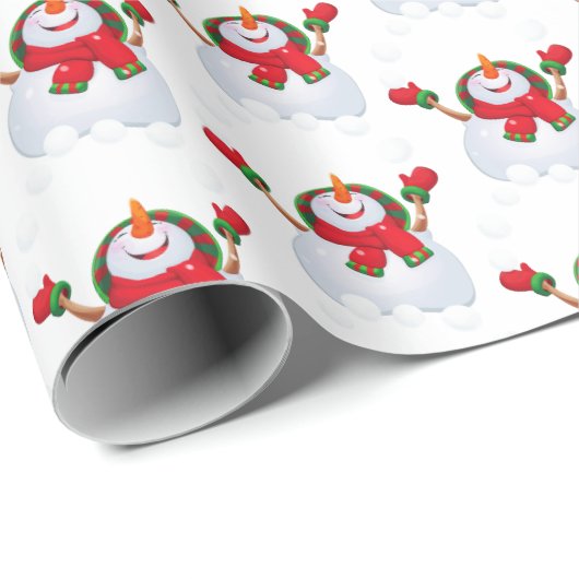 Weihnachts-Wrapping Paper Snowman Geschenkpapier (Rolleneckpunkt)