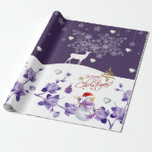 Weihnachts-Wrapping Paper Snowman Lila Geschenkpapier (Ungerollt)