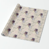 Weihnachts-Wrapping Paper Snowman, Vintag Geschenkpapier (Ungerollt)