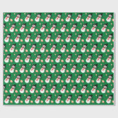 Weihnachts-Wrapping Paper - Space Snow Man (Green) Geschenkpapier (Flach)