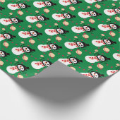 Weihnachts-Wrapping Paper - Space Snow Man (Green) Geschenkpapier (Ecke)
