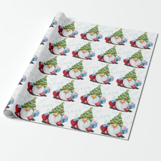 Weihnachts-Wrapping Paper wird mit einem Geschenk  Geschenkpapier (Ungerollt)
