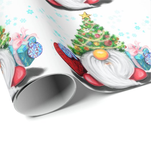 Weihnachts-Wrapping Paper wird mit einem Geschenk Geschenkpapier (Rolleneckpunkt)