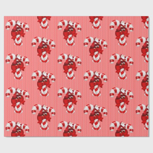 Weihnachts-Wrapping Papier Candy Cane Red Strip Geschenkpapier (Flach)