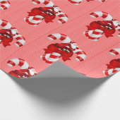 Weihnachts-Wrapping Papier Candy Cane Red Strip Geschenkpapier (Ecke)