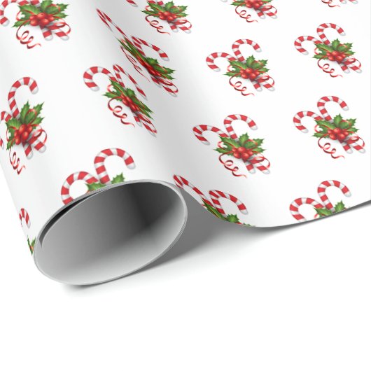 Weihnachts-Wrapping Papier Candy Canes Wrapping Pa Geschenkpapier (Rolleneckpunkt)
