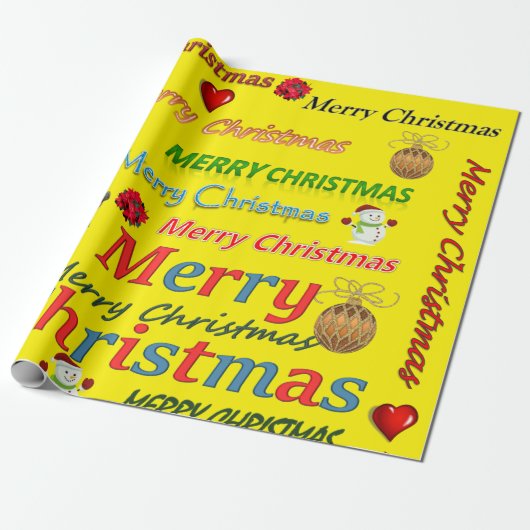 Weihnachts-Wrapping Papier Frohe Weihnachten Geschenkpapier (Ungerollt)
