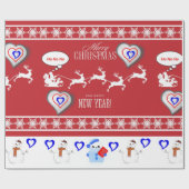 Weihnachts-Wrapping Papier frohe Weihnachten glück Geschenkpapier (Flach)