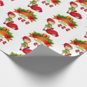 Weihnachts-Wrapping Papier frohe Weihnachtself Geschenkpapier (Ecke)