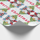 Weihnachts-Wrapping Papier Gnome mit Ihrem Geschen Geschenkpapier (Ecke)