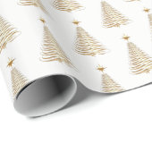 Weihnachts-Wrapping Papier-Gold Bäume Geschenkpapier (Rolleneckpunkt)