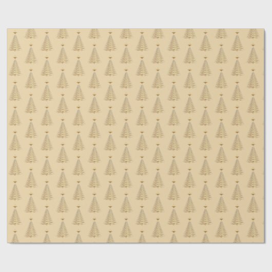 Weihnachts-Wrapping Papier-Gold Bäume Geschenkpapier (Flach)