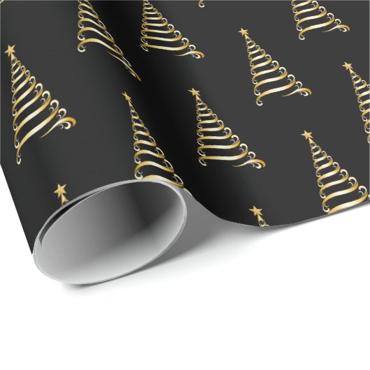 Weihnachts-Wrapping Papier-Gold Tree Geschenkpapier (Rolleneckpunkt)
