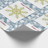 Weihnachts-Wrapping Papier Happy Holidays Schneefl Geschenkpapier (Ecke)