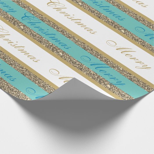 Weihnachts-Wrapping Papier-Imitat Glitzer gestrich Geschenkpapier (Ecke)