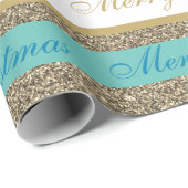 Weihnachts-Wrapping Papier-Imitat Glitzer gestrich Geschenkpapier (Rolleneckpunkt)