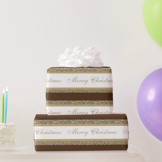 Weihnachts-Wrapping Papier-Imitat Glitzer gestrich Geschenkpapier (Partygeschenke)