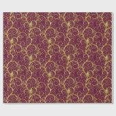 Weihnachts-Wrapping Papier Majestät Golden Wirbel Geschenkpapier (Flach)