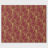 Weihnachts-Wrapping Papier Majestät Golden Wirbel Geschenkpapier (Flach)
