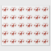 Weihnachts-Wrapping Papier Rot Hirsch Geschenkpapier (Flach)