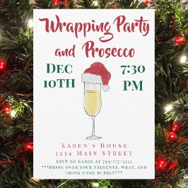 Weihnachts-Wrapping-Party und Prosecco Ladys Night Einladung