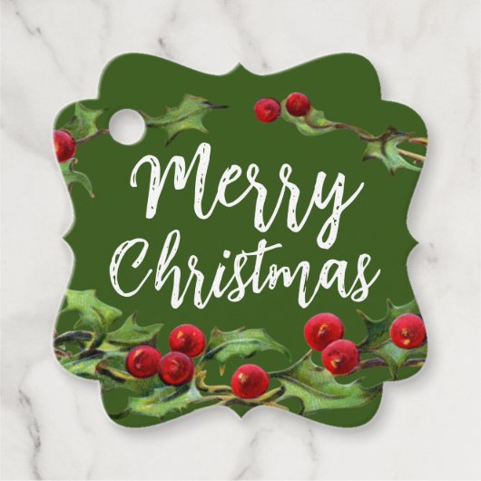 Weihnachts-Wrath-Mistletoe-Geschenk-Tag Geschenkanhänger (Vorderseite)