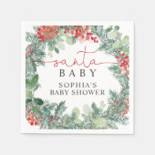 Weihnachts-Wreath-Baby-Dusche Napkins Serviette (Vorderseite)
